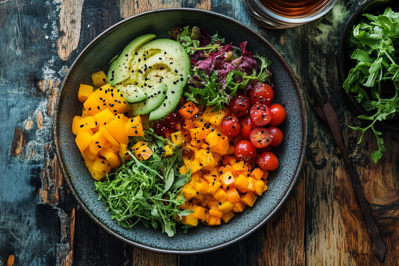 Възрастен мъж се наслаждава на здравословна храна